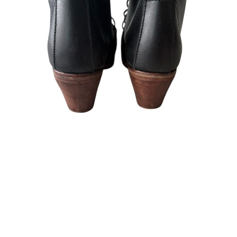 Way Out West Women’s Black Lace-Up Leather Booties Size 6.5 - Picture 6 of 9